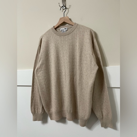 I Levrieri Cashmere Silk Knit Casual Men Cream Sweater Size XL - Picture 5 of 7